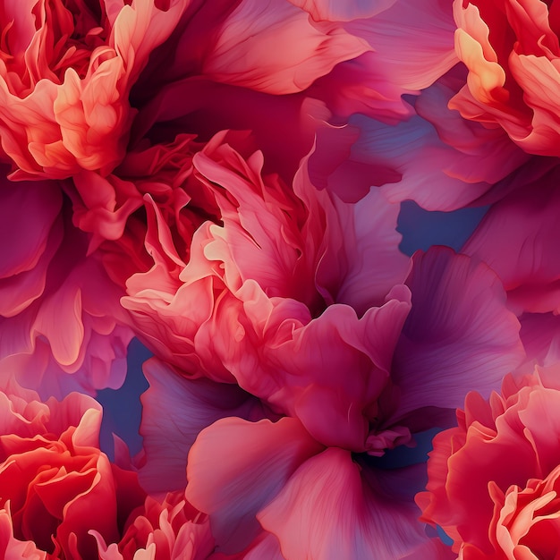 close up peony flower seamless pattern