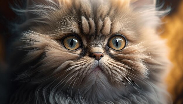 A close up of a persian cat's face