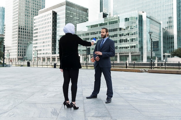 Photo close up on a person offering an interview