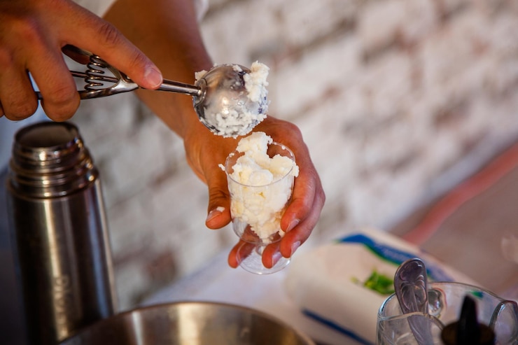 Photo close-up of person preparing food