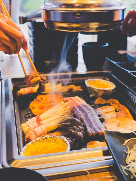 Close-up of person preparing food