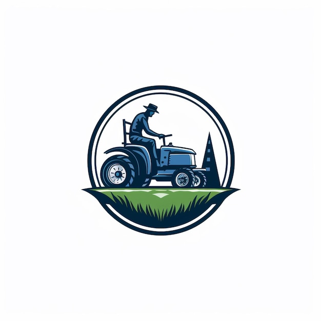 a close up of a person riding a tractor in a field generative ai