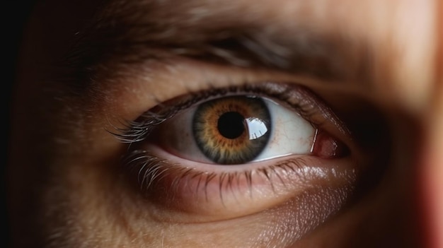 A close up of a person's eye