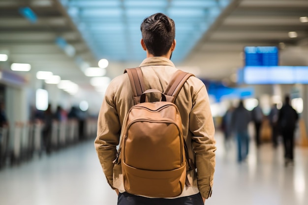 Photo close up on person traveling