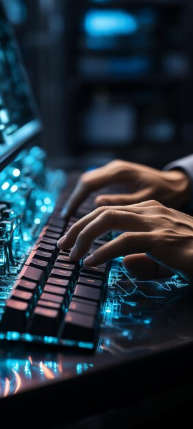 Close Up of Person Typing on Keyboard