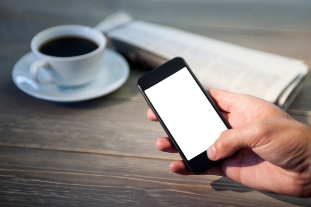 Close up of person using smartphone