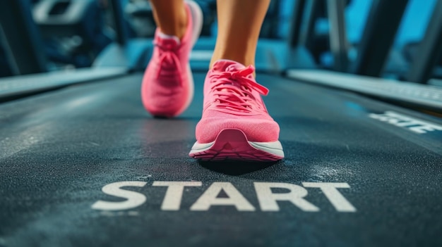 Close Up of Person Walking on Treadmill