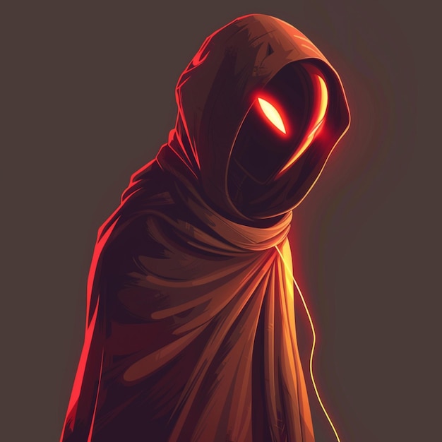 a close up of a person wearing a hoodedie with a red light on generative ai