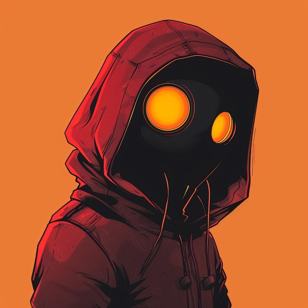 a close up of a person wearing a hoodie with glowing eyes generative ai