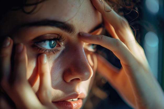 Close Up of Person With Blue Eyes