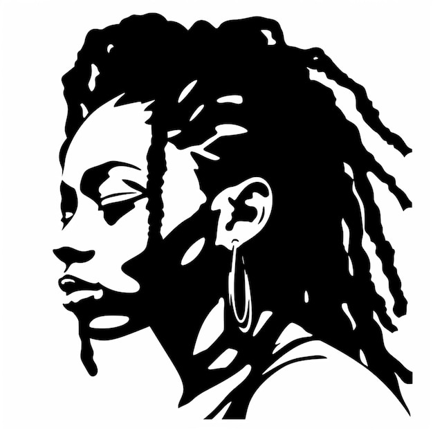 a close up of a person with dreads on a white background generative ai