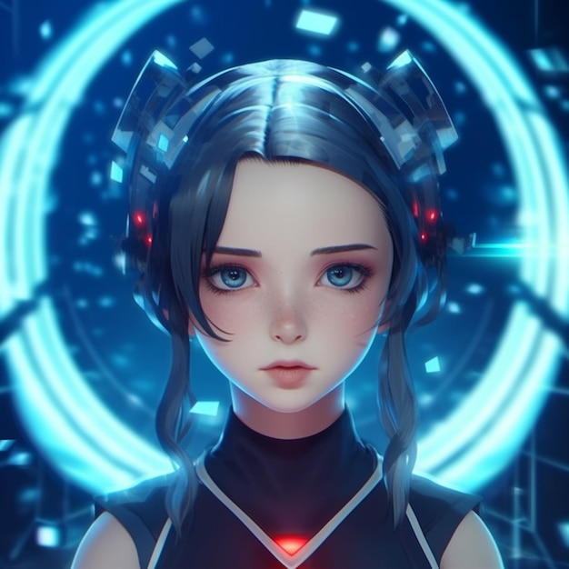 Cyberpunk Girl, Anime, Character Design, Concept Art, Beautiful Girl,  Generative AI Stock Illustration