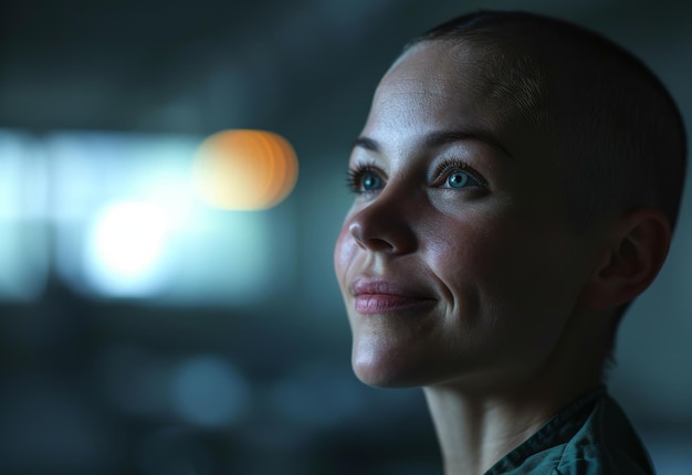 Close Up of Person With Shaved Head