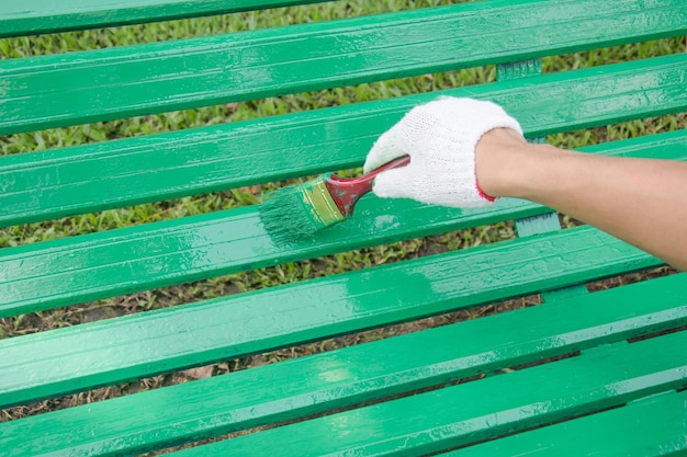 Photo close-up of person working on wood