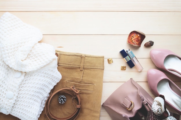 Close-up of personal accessories on table