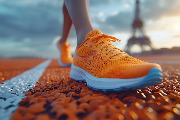 Close Up of Persons Feet in Running Shoes