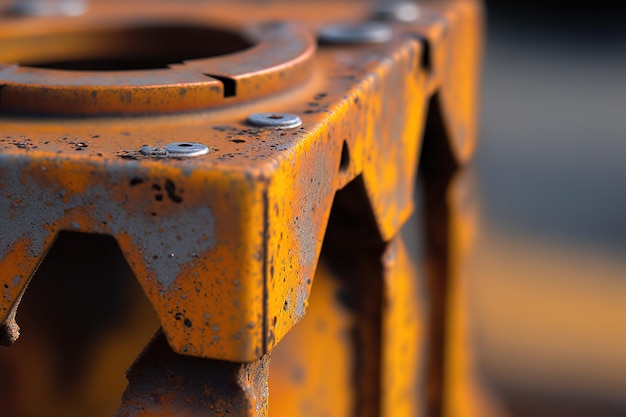 Close up of perspective zinc rust