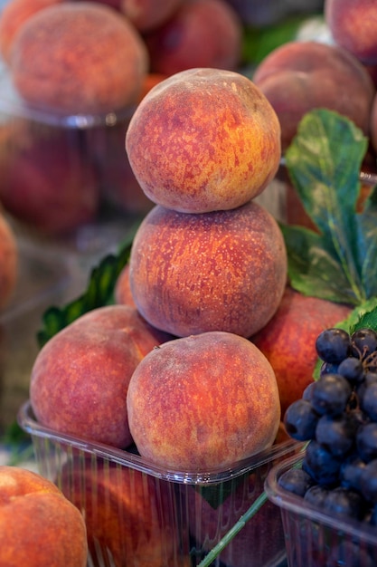 Close-up perziken voedsel achtergrond