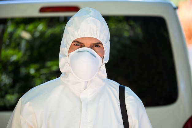 Close-up of pest control man