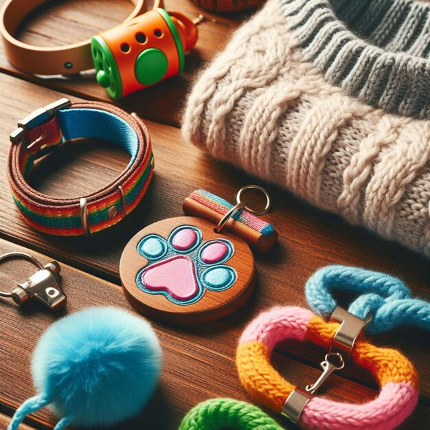 Photo close up on pet accessories