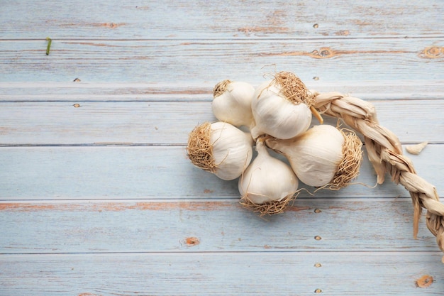 close up pf garlic on white background