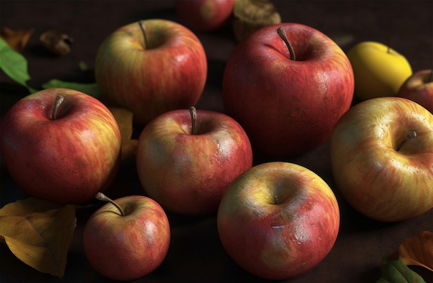 Close up photo of beautiful fresh red apples