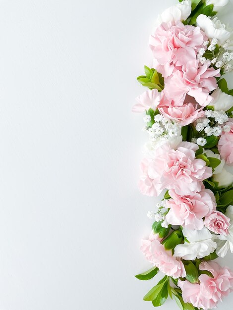 Foto foto da vicino di un bouquet di rosa e bianco