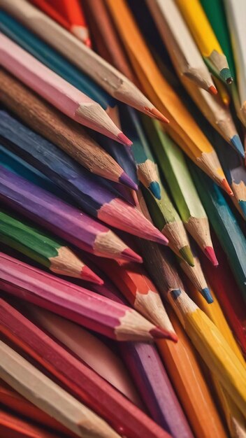 Близкий снимок цветных карандашей для использования в качестве фона