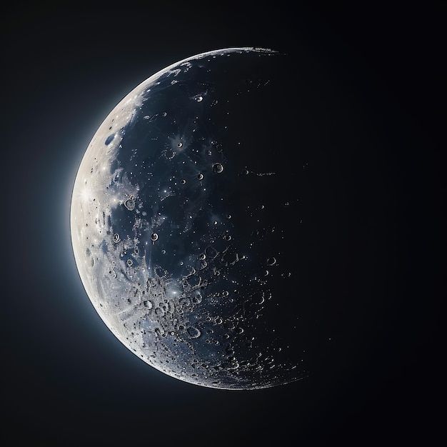 Close up photo of the crescent moon AI generated Image