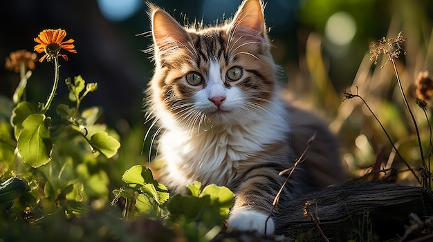 Close up photo of cute cat portrait