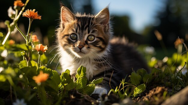 Close up photo of cute cat portrait