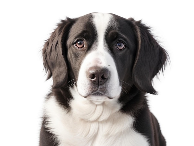 Photo close up photo of dog on white background