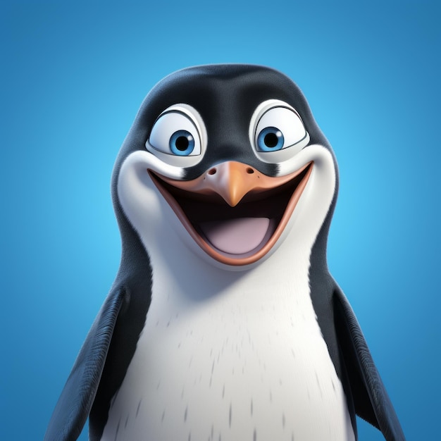 A close-up photo featuring a penguin and fox in an android and ios app download. the image showcases lively facial expressions, rendered in the style of ray tracing. the colors of the image are light