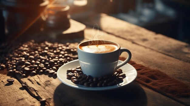 close up photo of fresh coffee on wooden table