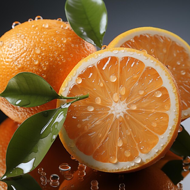 Photo close up photo of fresh fruit tangerine