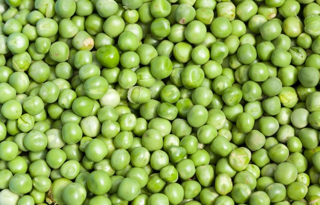 Close-up photo of green peas having mold and defects