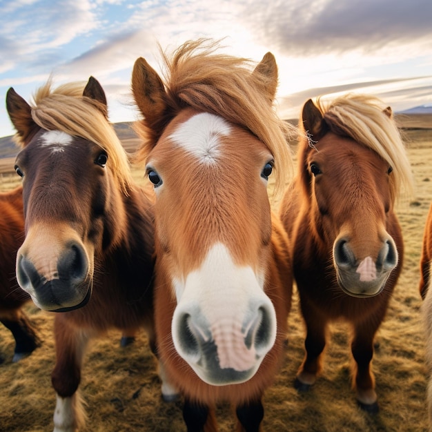 Foto un'immagine fotografica ravvicinata di un cavallo con i capelli lunghi