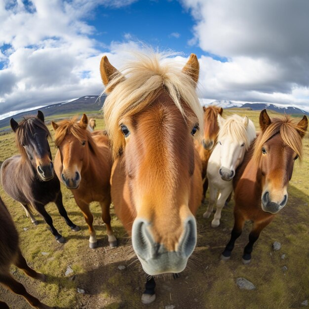 長いの馬のクローズアップ写真画像