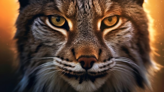 close up photo lynx eyes and face