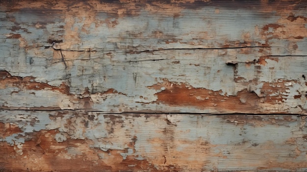 塗装された木製の壁とテクスチャリッチな表面を剥がすクローズアップ写真