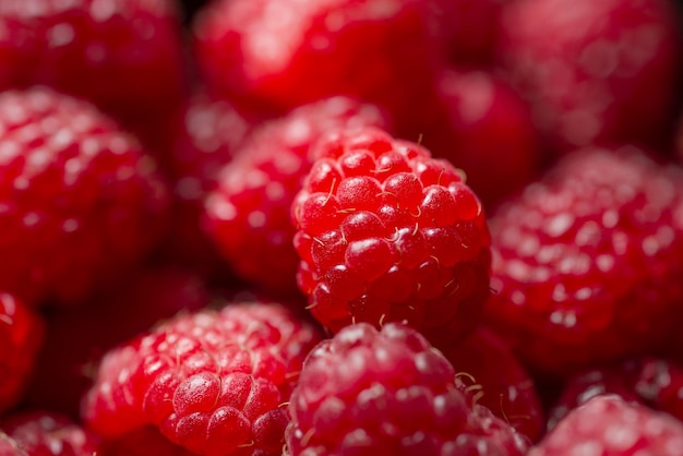 Close up photo of raspberry - healthy eating concept