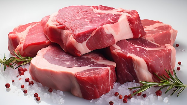 Close up photo of raw pork meat on the table