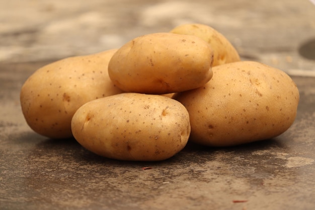 Close up photo short potato vegetable