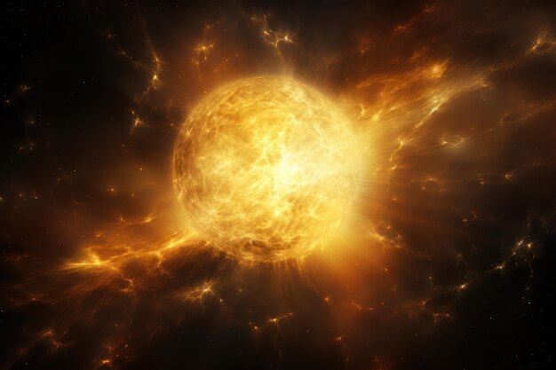 Close up photo of a sun in outerspace