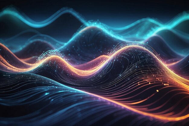 A close up photo that visually represents the concept of a technology digital wave background