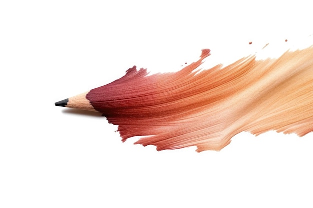 Close up photo of a white isolated colored pencil stain