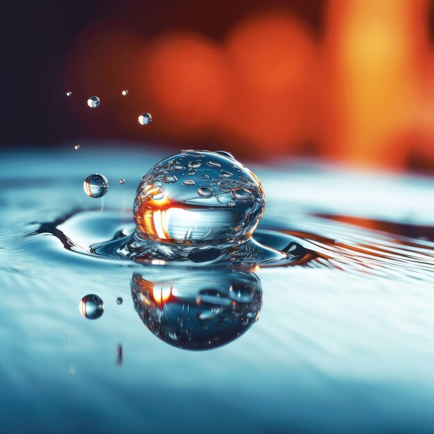 фотография сближения капли воды сближение изображение ультра высокого качества
