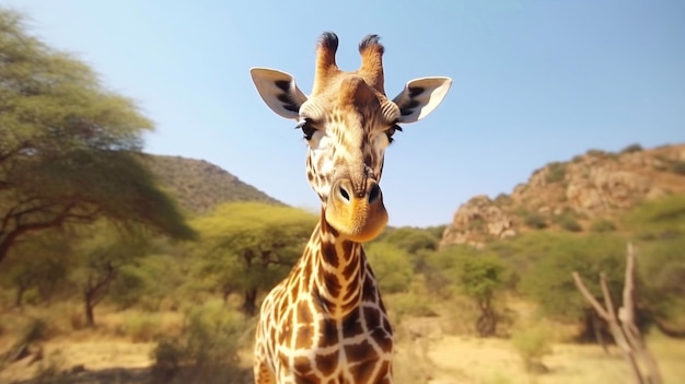 A close up photography of giraffe in the wildlife