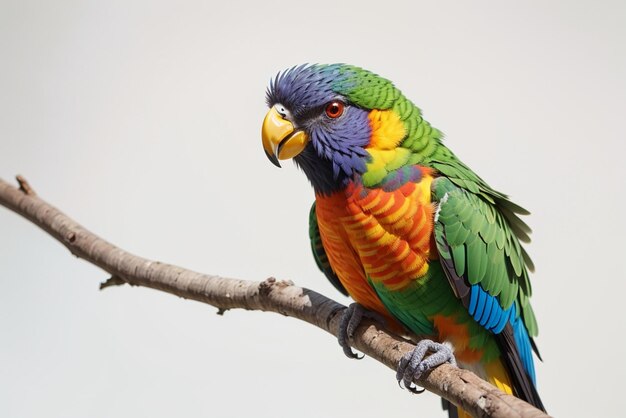 Premium AI Image | Close up photography of a Rainbow lorikeet bird on a