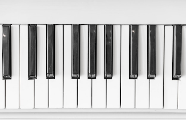 Photo close up of piano keyboard